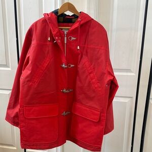 London Fog Red Hooded Raincoat